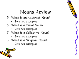 An abstract noun does not exist as a material object. Nouns A Person Place Thing Or Idea A Common Noun Names A Person Place Or Thing Examples Dog Car City Common Nouns Ppt Download