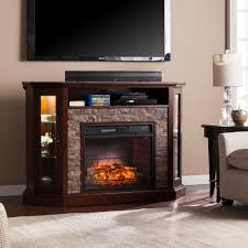 Bellingham 52 25 In W Corner Convertible Infrared Media Electric Fireplace In Espress Fireplace Tv Stand Corner Fireplace Tv Stand Electric Fireplace Tv Stand