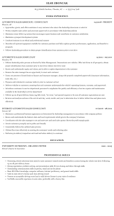 The common responsibilities mentioned in the automotive sales consultant resume sample include determining customer's vehicle needs, suggesting the right vehicle, demonstrating vehicles, conducting test drives. Automotive Sales Consultant Resume Sample Mintresume