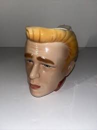 Vintage James Dean Clay Arts Ceramic Mug 1988 The Rebal 3D Figural Face