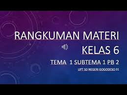 Hal ini dikarenakan kompleknya materi ipa kali ini. Rangkuman Materi Kelas 6 Tema 1 Subtema 1 Pembelajaran 2 Youtube