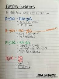 Function Operations Interactive Notebook Page Mrseteachesmath Blogspot Com Teaching Math Studying Math College Math
