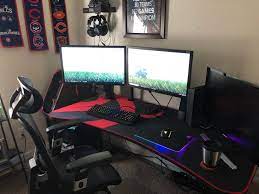 Best Gaming Desk Perfect Desk For My Gaming Needs Tried Different Ones But This By Far Stands Out As The Best Gaming Desk Good Gaming Desk Gaming Desk Black