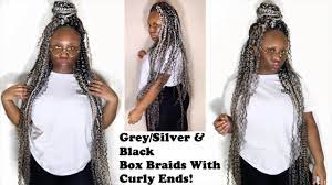 Maybe you would like to learn more about one of these? How To Achieve Very Long Grey Silver Black Ombre Box Braids With Curly Hair Added 1 99 Hair Youtube