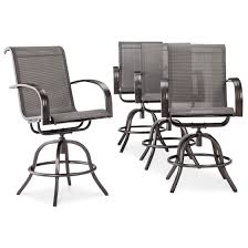 Threshold Camden 4 Piece Sling Balcony Height Patio Swivel Rocker Set Patio Chairs Patio Dining Set Gray Patio Furniture