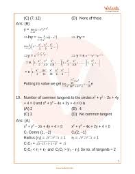 Use the information provided to write the equation of each circle. Jee Advanced Circle Important Questions