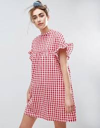 Asos Black And White Gingham Dress Asos Red Gingham Smock Dress Vestido De Cuadros Ropa Vestir Casual