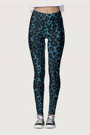 Cool Blue Leopard Animal Print Leggings Zazzle Com In 2020 Animal Print Leggings Leopard Print Leggings Printed Leggings