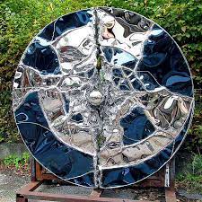 Big Round Wall Decoration Resin Art Painting Metal Artwork Wall Contemporary Metal Wall Art