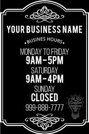Business Hours Sign Template Free New Custom Business Store Hours Vinyl Window Decal 8 By Business Hours Sign Store Hours Sign Vinyl Window Decals