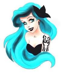 Ariel Blue Gorg Hair And Black Accents And Eyeliner 3 Punk Disney Characters Punk Disney Princess Emo Disney