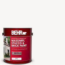 Behr 1 Gal White Flat Masonry Stucco And Brick Interior Exterior Paint