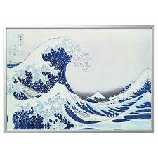 Bjorksta Canvas Con Cornice Onda Giapponese Color Alluminio Ikea Stampa Su Tela Dipinti Su Tela Nera Onde Giapponesi