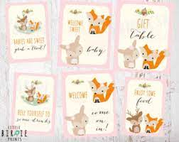 Winter Woodland Baby Shower Decorations Signs Welcome Food Woodland Baby Shower Decorations Baby Shower Woodland Welcome Baby Showers