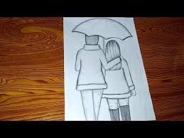 This tutorial shows the sketching and drawing steps from start to finish. Easy Pencil Sketch Of A Cute Couple Youtube Pencil Sketch Images Cartoon Couples Drawings Cute Easy Drawings
