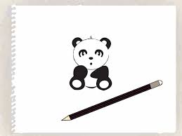 Draw oval eyes and nose, and draw a short curve in each eye. Panda Cartoon Baby Panda Cute Drawing Pictures
