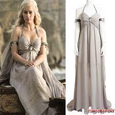 Game Of Thrones Cosplay Daenerys Targaryen Mother Of Dragons Grey Dress Original Costume Deluxe Game Of Thrones Dress Daenerys Targaryen White Dress Daenerys Targaryen Costume