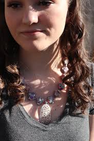 Handmade Diamond-shaped Pink, Purple & White Magnesite Stone Pendant  Necklace