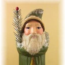 Small Chalkware Belsnickle Santa in Black Robe From Chocolate Mold READY TO  SHIP