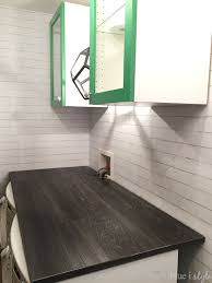 I love to see how much money we saved, so i am laying it all out here for you. Diy Wood Plank Laundry Room Countertop Blue I Style