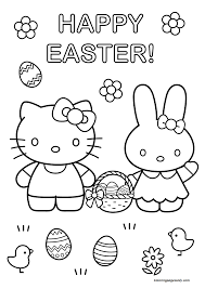 Today, we propose hello kitty birthday coloring pages to print for you, this post is similar with baby minnie mouse coloring pages for girls. Hello Kitty With Easter Bunny Coloring Pages Bunny Coloring Pages Coloring Pages For Kids And Adults