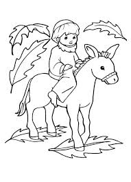 Free coloring page jesus enters jerusalem palm sunday schola. Picture Of Jesus On A Donkey Palm Sunday Coloring Page Color Luna