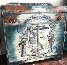 Redesign With Primas Mermaid Rub On Transfer Is Is Really Easy To Use And Exceptionally Detailed And Gorgeous Thi Mermaid Decor Mirror Decal Painted Furniture
