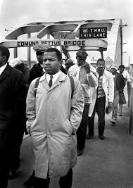John Lewis Leads Marchers across the Edmund Pettus Bridge, Selma, Alabama,  1965 #history | Black history, African american history, History