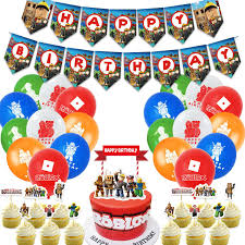 Birthday cake is the only thing you need to make a birthday special. Game Roblox Birthday Party Supplies Banner Balloons Cake Toppers Cupcake Party Decor Kit Shopee Philippines