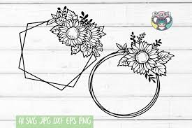 Weekly free svg cut file diy craft inspirations & videos 👇🏼✨click this link for more✨👇🏼 smart.bio/freesvgcaluyadesign. Sunflower Svg Frame Svg Files For Cricut Cut File Dxf 616617 Cut Files Design Bundles