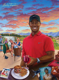 Tiger Woods Painting By Belec Tratas Wood Artwork Artwork Art