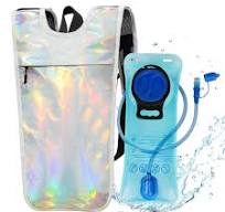 Trinkrucksack Rave, holografischer Hydropack mit 2-Liter-Blase, leuchtende  Farbe, reflektierende Isolierung, Wasserrucksack für Rave, Musikfestival,  ...