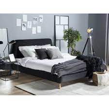 beliani vienne tweepersoonsbed 160x200 slaapkamer zwart bed tweepersoonsbed kingsize bedden