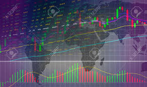 Stock Market Or Forex Trading Graph And Candlestick Chart On