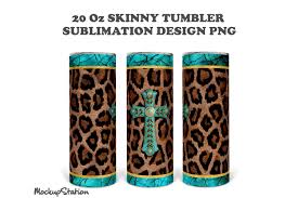 Download Leopard 20oz Skinny Tumbler Design Sublimation Png By Mockupstation Thehungryjpeg Com