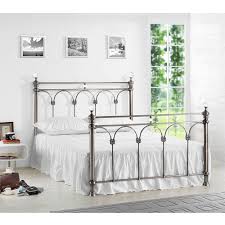 Wrought iron bedframes are also very heavy and difficult to handle in case of moving houses or shifting bed position. Shanghai Metal Bed By Birlea Luxury Bedroom Ideas Silver Metal Bed Frame White And Silver White Metal Bed Metal Bedroom Furniture Wrought Iron Bed Frames