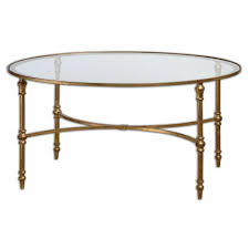 46l 26w 18h end tables measure: Aden Oval Gold Iron Coffee Table My Swanky Home