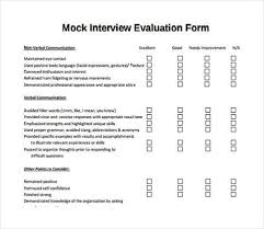 Mock Interview Evaluation Form Interview Skills Evaluation Form Mock Interview Questions