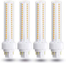 Grab the bulb and twist it about 90 degrees until you see the metal contacts at its ends. Gx24 4 Pin Base Led Bulb Lustaled 12w G24q Pl C Horizontal Recessed Light 26w Cfl Lamp Equivalent For Kitchen Light Pendant Lamp Dining Room Warm White 3000k 4 Pack Remove Bypass The Ballast