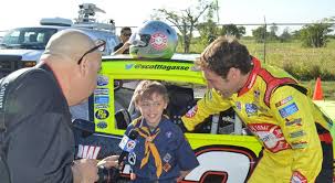 NASCAR driver Lagasse Jr. gives Scout a ride to school