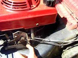 If the engine speed is not within specification, bend the governor spring arm very slightly as needed: How To Adjust A Mechanical Governor On A Lawn Mower Youtube