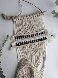 Black And White Macrame Wall Hanging Tom Black And White Macrame Wall Hanging Modern Macrame Black And White Weaving Bohemian Macrame Alpaca Wool Macrame Wall Hanging Modern Macrame Weaving