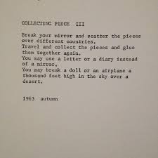 Instructions By Yoko Ono Reproduced From Grapefruit 1964 As Seen At The Hirshhorn In Damage Control 11 2013 My Poetry Yoko Ono Words