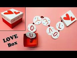 For this project you need only colored paper and some glue. Love Box Card Greeting Cards Latest Design Handmade I Love You Card Idea Valentines Card Design Cards Handmade Ideas Creative Valentines Day Cards Handmade