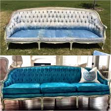 Before After Of A Vintage Sofa I Dyed Using Rit Dye Vintage Sofa Upholstered Furniture Diy Sofa