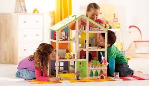 Wooden Large Dollhouse Unisex Girls Kids Wooden Doll House Furniture Toy Playset Woodenlargedollhouse Wooden Dolls House Furniture Wooden Dollhouse Doll House