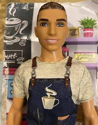 Barbie Ken You Can Be Anything Barista Career Doll with Top Bun FXP03 No  Box