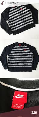 Black And White Striped Sweater Mens Nike Black White Striped Crewneck Sweater Mens L Retro Printed Striped Nike Crewneck Red Patch Logo On The Black Nikes Black White Stripes Crew Neck Sweater