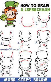 How To Draw A Cute Cartoon Leprechaun For Saint Patrick S Day Easy Step By Step Drawing Tutorial For Kids How To Draw Step By Step Drawing Tutorials Drawing Tutorials For