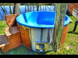 Badestamp I Glassfiber Med Integrert Ovn Termo Tre Sibirsk Eik Timberin Badefass Whirlpool Im Freien Whirlpool